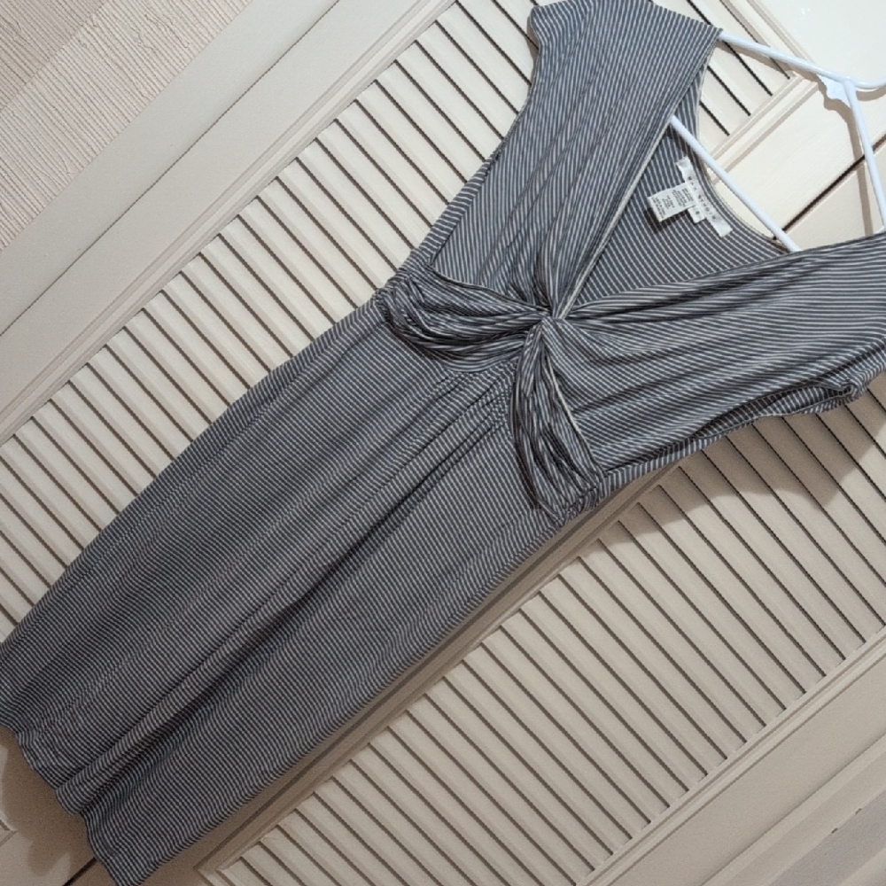 Max Studio Gray Striped Knit Dress  Sz Small